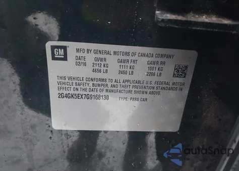 2016 Buick Regal Turbo z USA, uszkodzony, nr VIN 2G4GK5EX7G9168130